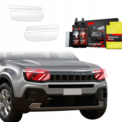 Folie mbrojtëse llambash GrizzGlass BodyShield, Jeep Avenger 2023-2025, set 4 në 1, transparente