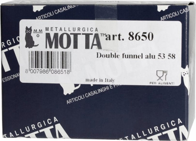 Hinkë dozimi Motta Double Funnel 8650, 53–58mm, alumin, ngjyrë argjendi