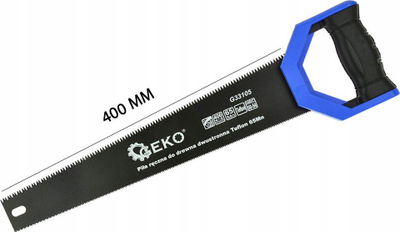 Sharrë dore Geko G33105, dyanshme për dru, teh 400mm Teflon 65Mn, e zezë