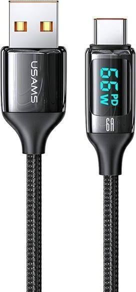 Kabllo USB Usams US-SJ572, USB-A me USB-C, 1.2m, 6A, e zezë