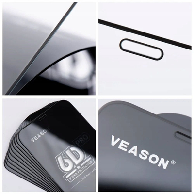Qelq mbrojtës Veason 6D Pro, set 10 copë, për iPhone 17, i zi