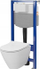 Set kornizë WC muri Cersanit AQUA 50 PNEU QF City Oval CleanOn, tas i varur, kapak soft close, i bardhë