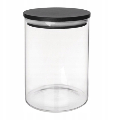 Kavanoz qelqi për ruajtje, kapak bambuje hermetik, transparent