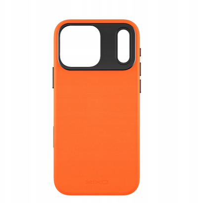 Këllëf telefoni YAXO Leather Gear Slim Case për iPhone 17 Pro, MagSafe, lëkurë eco, portokalli