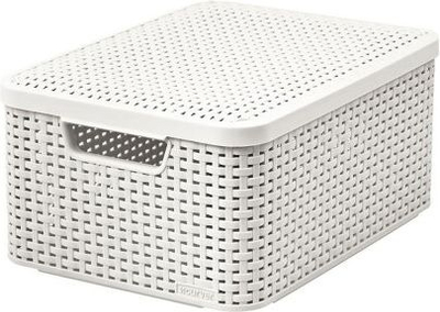 Kuti organizuese Curver Basket Style L, 30L, me kapak, bezhë