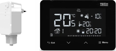 Termostat pa tela Tech ST293 V2, program javor, panel xhami, i zi