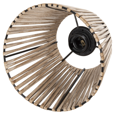 Llambë tavani Indoor Space HM7483.12, metal dhe bambu, 20x15x75 cm, ngjyrë natyrale