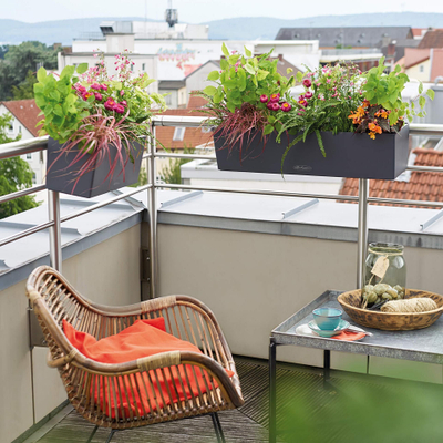 Vazo ballkoni Lechuza Balconera Color 50, 50 x 19 x 19 cm, me sistem ujitje, jeshile pistachio