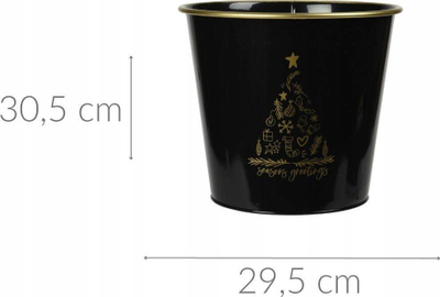 Kovë dekorative Krishtlindjesh Home Styling Collection, metal, 30.5 x 29 cm, e zezë