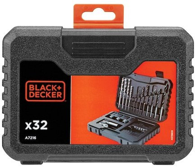 Сет додатоци BLACK+DECKER A7216, 32 парчиња, за дупчење и шрафцигер