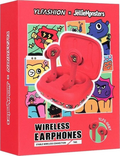 Kufje pa kabllo Monster Jellie Steven YLFS-06BT, Bluetooth 5.0, TWS, të kuqe