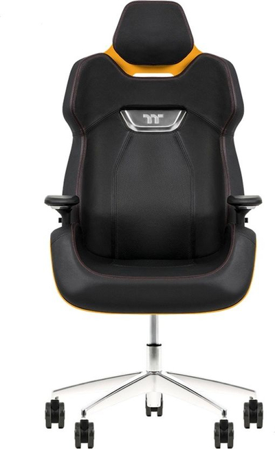 Karrige gaming Thermaltake ARGENT E700, lëkurë natyrale, krahë 4D, e zezë me të verdhë