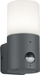 Aplike muri për jashtë Trio Lighting Hoosic Small, me sensor lëvizje, alumin, antracit