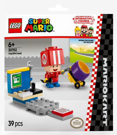 Set ndërtimi LEGO Mario Kart Toad Pit Stop, modeli 30702, shumëngjyrësh