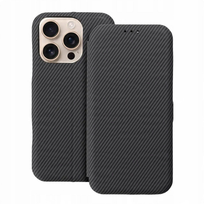 Futrollë folio me magnet për iPhone 16 Pro Max, mbrojtje 360°, gri