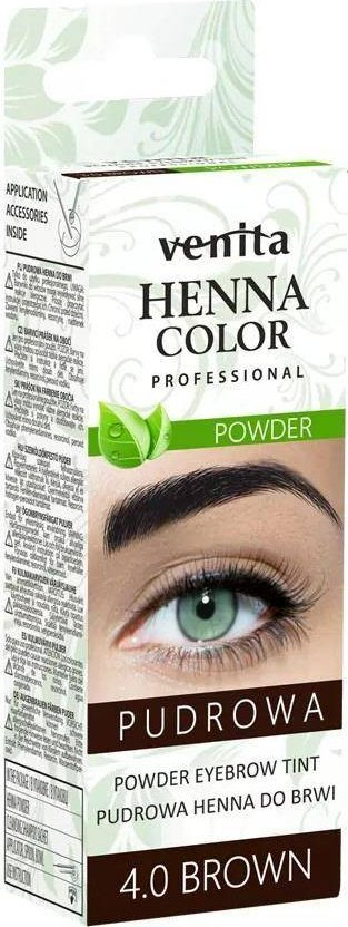Хена за веѓи Venita Henna Color Powder, 4.0 кафеава, 4g