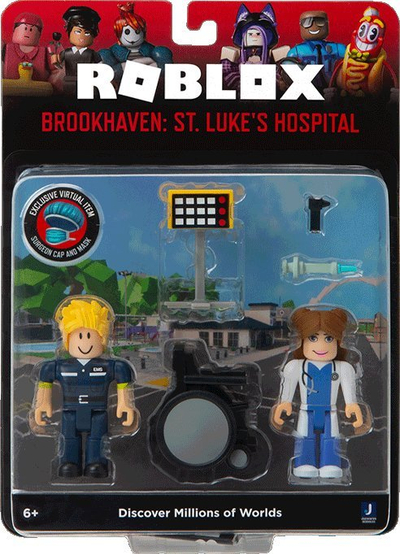 Set figure lojërash Roblox Brookhaven St. Luke’s Hospital, 2 figura, me aksesorë spitali, shumëngjyrësh
