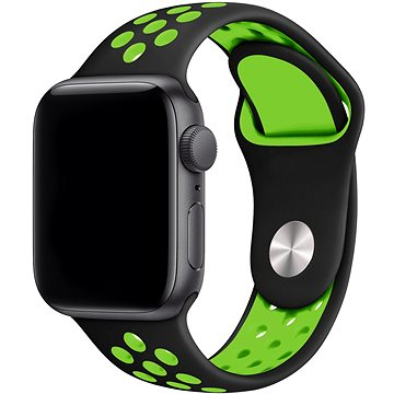 Rrip ore Eternico Sporty për Apple Watch 42mm 44mm 45mm, silikon sport, jeshile e ndezur me të zezë