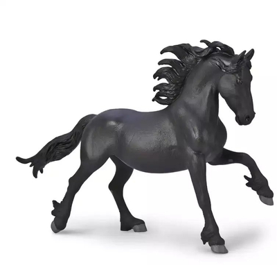 Lodër figurë kali CollectA Friesian Mare Deluxe, model si i vërtetë, për kalamaj 3+, e zezë