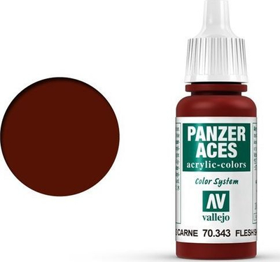 Bojë akrilike Vallejo Panzer Aces Shadows Flesh, 17ml, kafe e errët