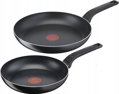 Set tiganësh Tefal Easy Cook & Clean, 2 copë, veshje jo ngjitëse, të zinj