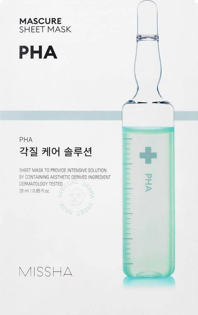 Maskë fytyre Missha Mascure Peeling Solution, fletë PHA, 28 ml