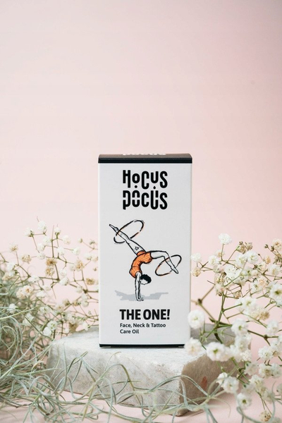 Vaj kujdesi Hocus Pocus The One, për fytyrën, qafën dhe tatuazhet, 30 ml, transparent