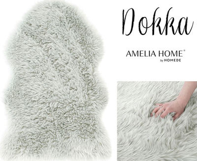 Тепих од вештачко крзно AmeliaHome Dokka Skin, 50 x 80 cm, 6 cm, сив