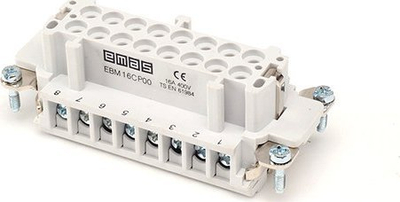 Insert femër për kapak metalik Emas, 16 pin, 16A