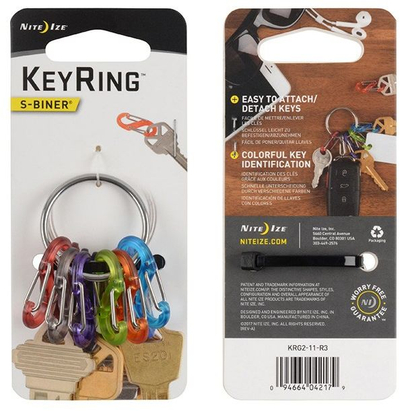 Brelok çelësash Nite Ize Keyring Plus, 6 karabinera plastikë, shumëngjyrësh