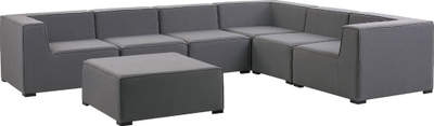 Kolltuk këndor kopshti Beliani Arezzo, 7 vende, modular me ottoman, gri