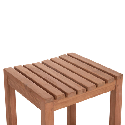 Tabure bar NIKOL HM18109, dru teak, 40x40x77 cm, ngjyrë natyrale