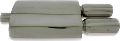 Marmitë sportive TurboWorks Sports Muffler, 2x90 mm, hyrje 2.5", inox