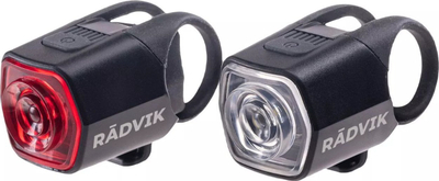 Set drita biçiklete LYRA SET, 200 lumen, USB i rikarikueshëm, i zi