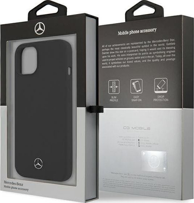 Mbulesë telefoni Mercedes Silicone Line MEHCP13SSILBK, për iPhone 13 mini 5.4", silikon, e zezë