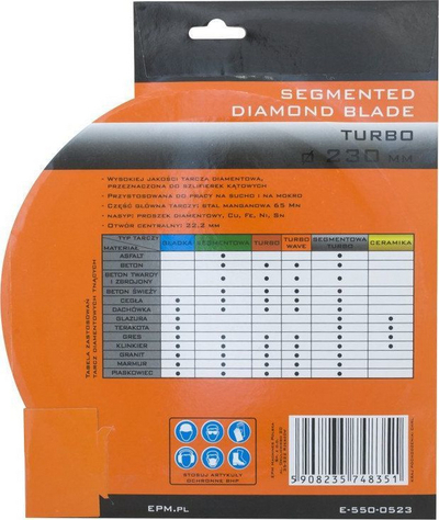 Disk prerës EPM Turbo, 230 mm