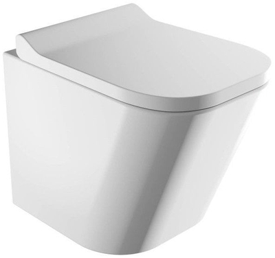 WC murale Omnires Fontana FONTANAMWBP, rimless, mbyllje e butë, i bardhë