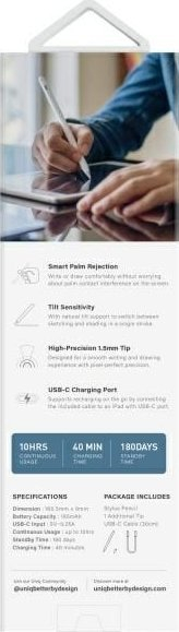 Stilolaps digjital UNIQ Pixo Lite 2.0, magnetik për iPad, rowy blush rozë