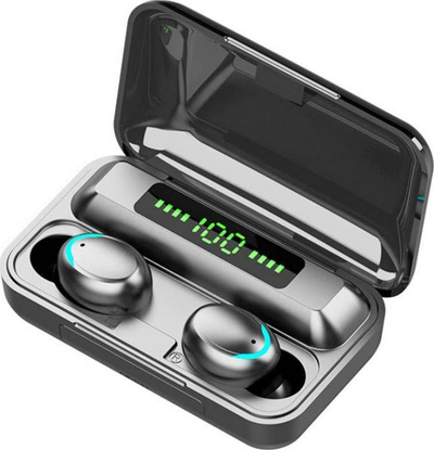 Kufje wireless TWS, Bluetooth 5.1, powerbank me ekran, gri