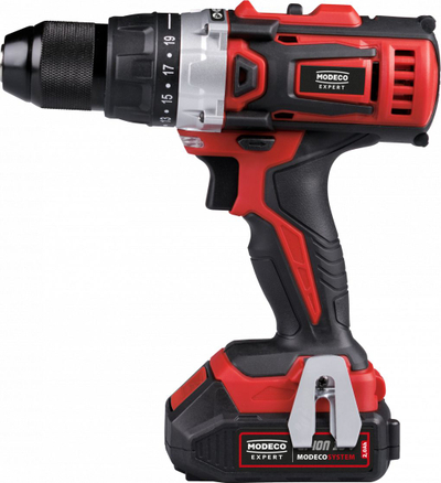Stërvitje vidhosuese Modeco Expert 18V, 40Nm, 2 bateri, e kuqe e zezë