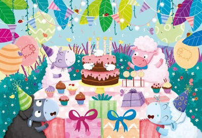 Puzzle i madh Ludattica Happy Birthday, 100x70 cm, shumëngjyrësh