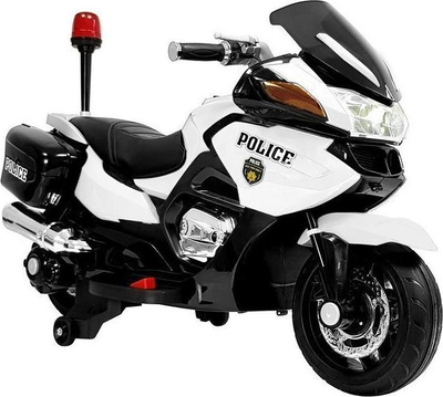 Motor elektrik për kalamoj Police HZB118, me bateri, me drita edhe me sirenë, bardh e zi