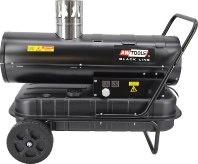 Ngrohës me naftë AWTools Black Line, 20 kW, me oxhak, i zi