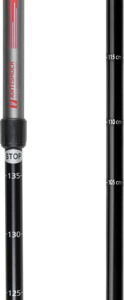 Shtylla trekking Spokey Ekvilibro, me antishock, 105-135 cm, gri
