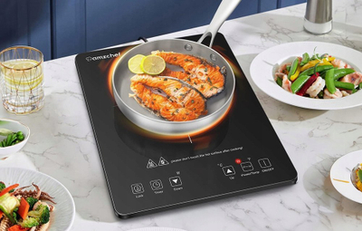 Pjatë me induksion Amzchef CB16, 2000W, panel me prekje, e zezë