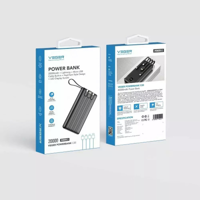 Powerbank 4kom.pl W2047, 20000mAh, ekrani LED, i zi