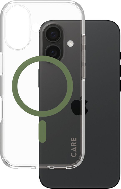 Mbulesë telefoni PanzerGlass Flagship, MagSafe, për iPhone 16, transparente jeshile