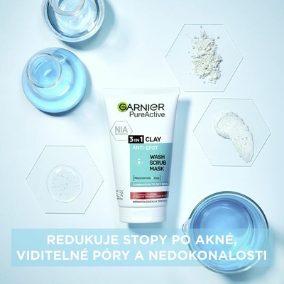 Gel pastrues i lëkurës Garnier Pure 3in1, 150 ml
