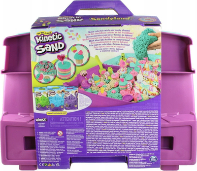 Set loje me rërë kinetike Kinetic Sand Sandyland, kuti që paloset, me erë luleshtrydheje, me ngjyra nga të gjitha