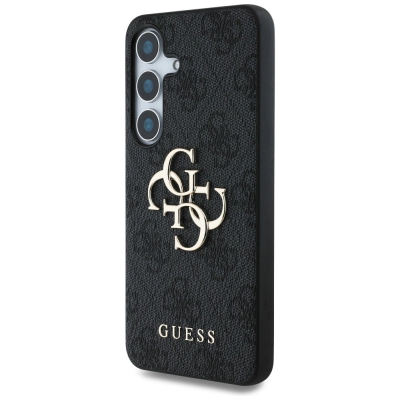 Kapak telefoni Guess GUHCS25S4GMGGR për Samsung S25, PU, logo e madhe, i zi
